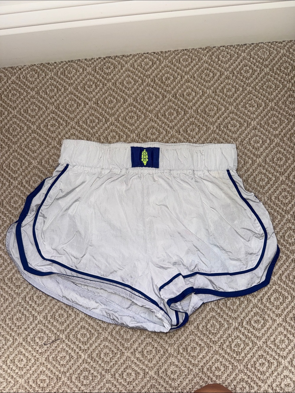 FP Movement by Free People White Athletic Shorts with Blue Trim